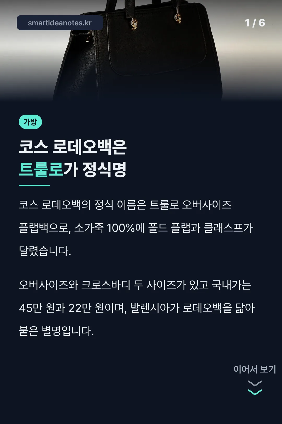 코스 로데오백은 트룰로가 정식명