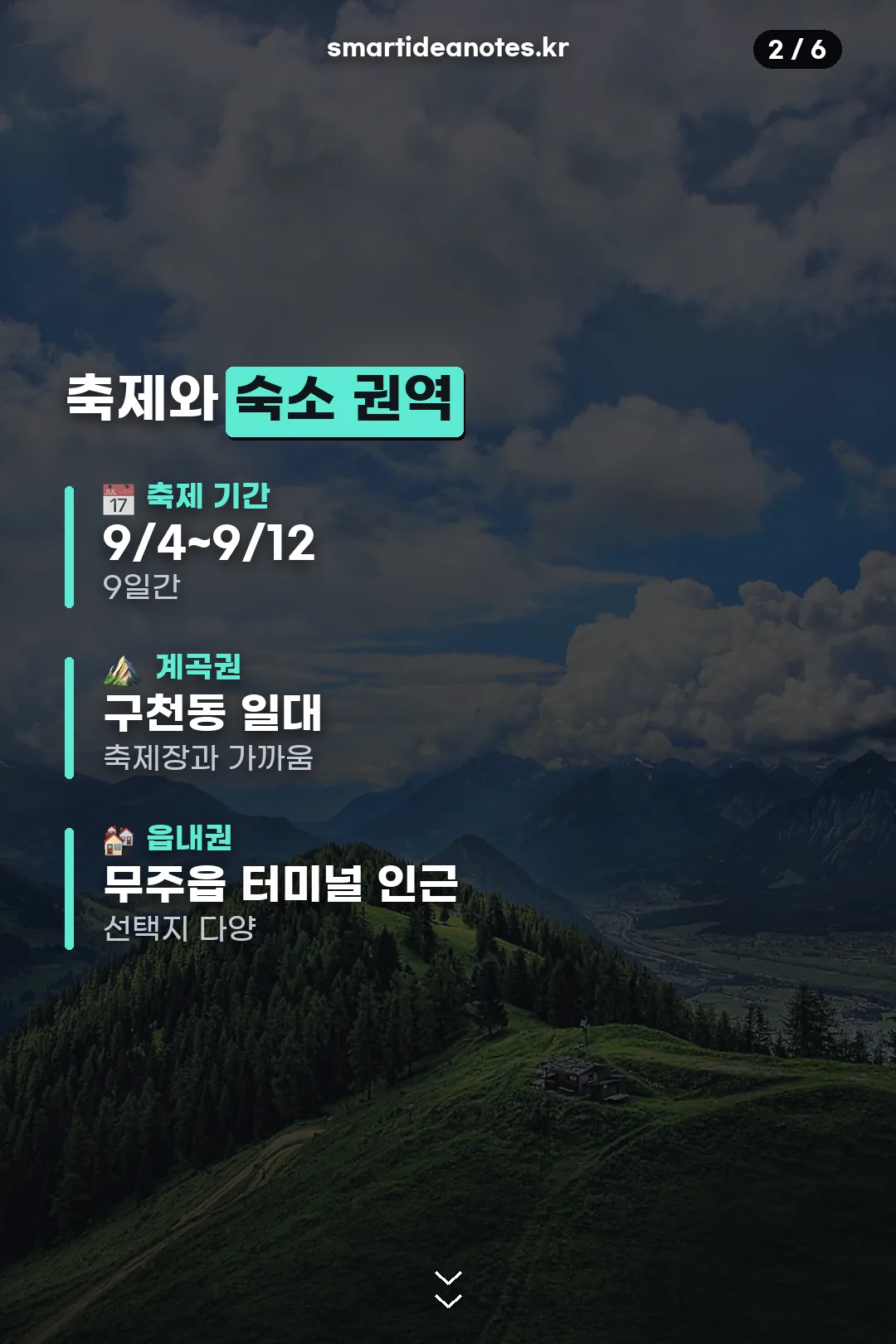 축제와 숙소 권역 정보