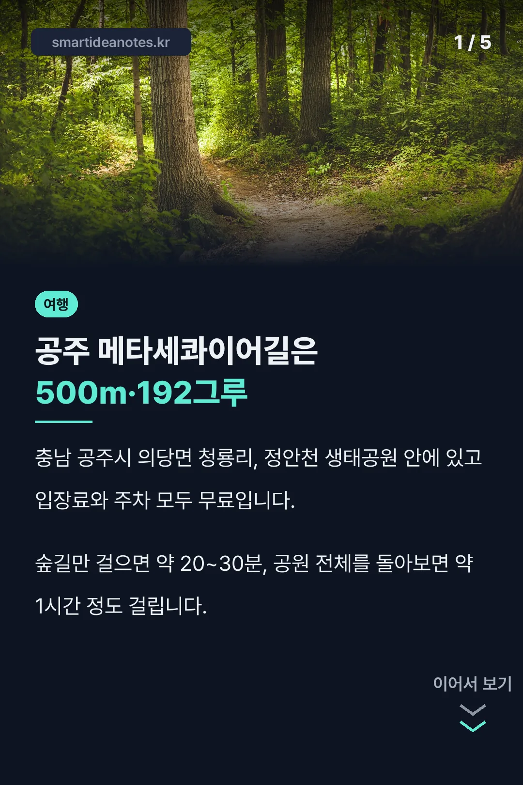 공주 메타세콰이어길 기본 정보